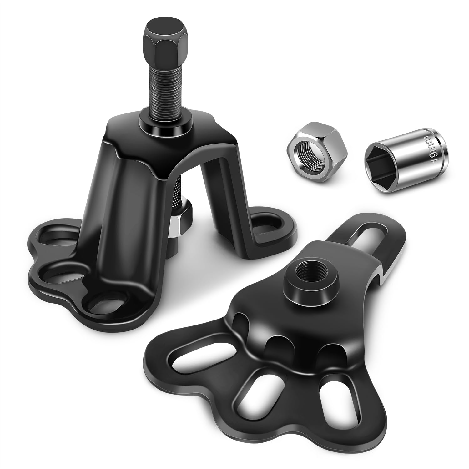 DNA Motoring Universal 5pc Front Wheel Hub Puller Set &amp; Hub Axle Puller, Installer Remover Auto Hub Puller Tools Set, w/Case, TOOLS-00559