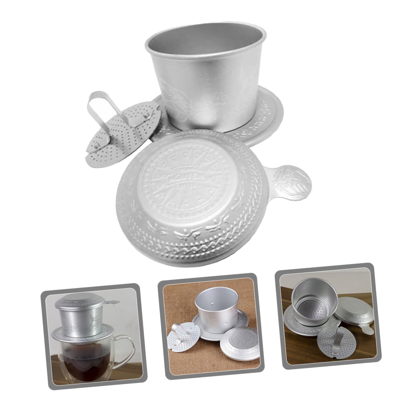 TOPBATHY Kaffeefilterpresse 4 Sets Kaffeezubehör Für Kaffeeliebhaber Kaffeeliebhaber Für Frauen Tragbarer Kaffeefilter Vietnamesische Kaffeemaschine Kaffeetropfer Vietnamesischer Kaffeefilter