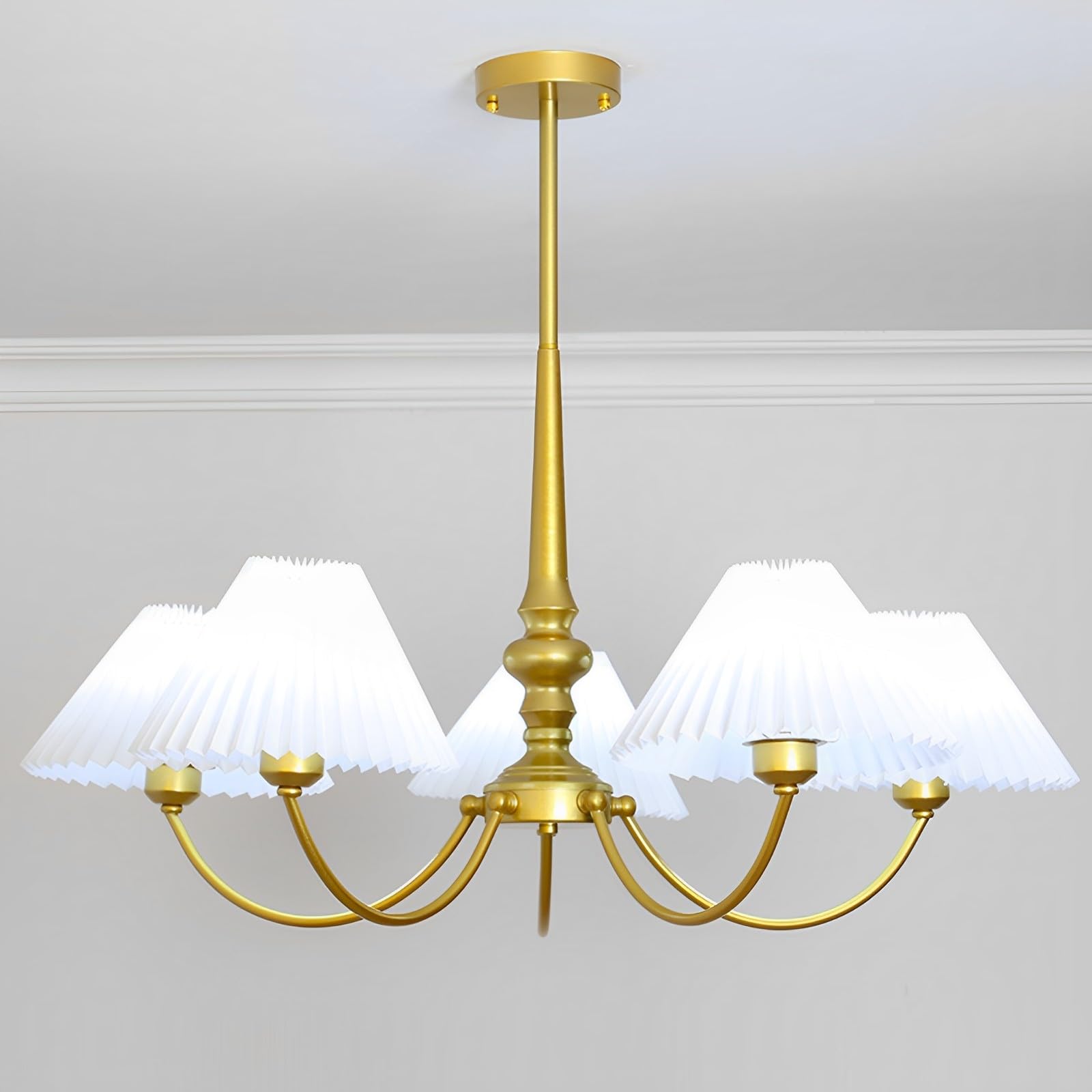 Lustre d'intérieur doré pour chambre et bureau au plafond incliné