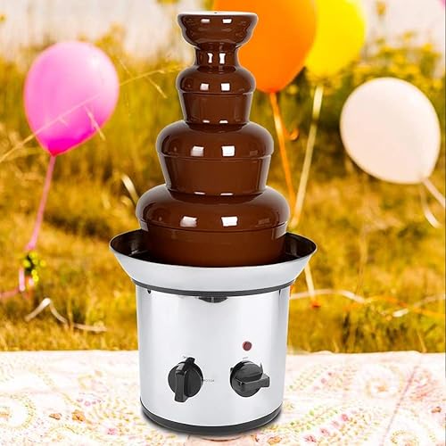 Miniatura 6 de Fuente de fondue de chocolate, fuente de fondue de chocolate de 4 niveles, máquina calentadora eléctrica de acero inoxidable para fusión,