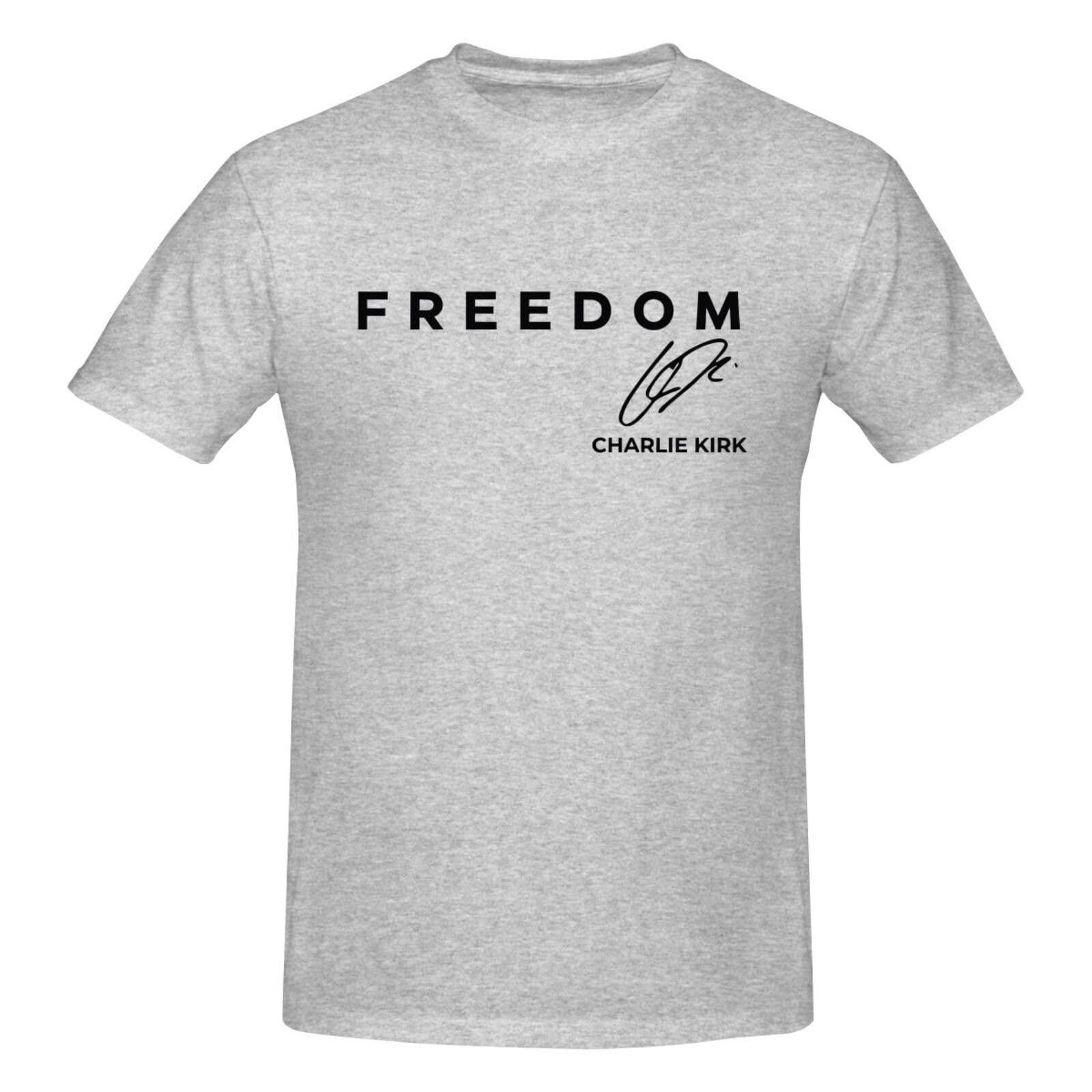 GQWJKSZ A True Patriot, Charlie Kirk. R.I.P. Charlie. 1993 T-Shirt Men's Short Sleeve Crew Neck Cotton Shirt