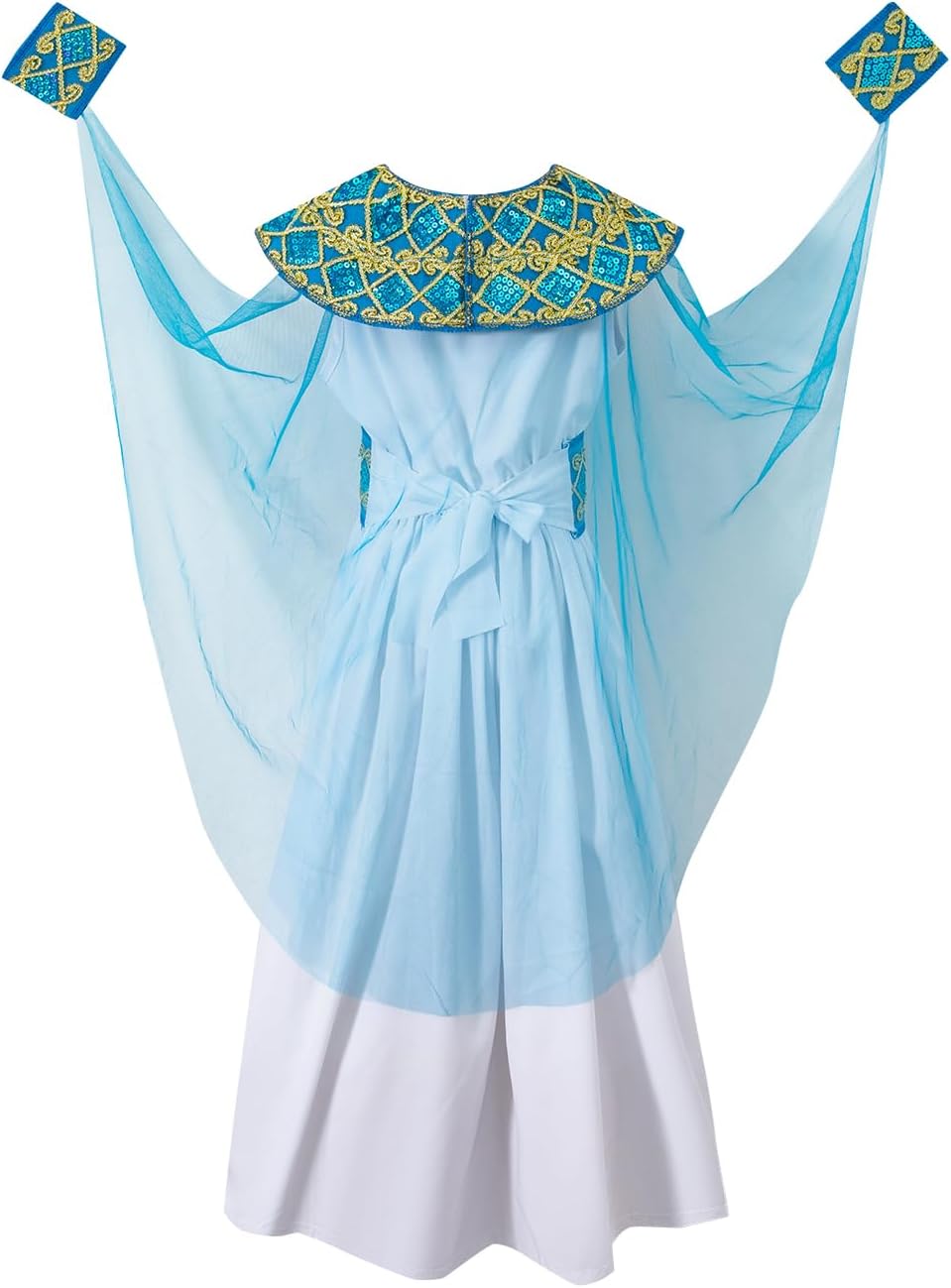 Kids Girls Egyptian Costume Set Cleopatra Dress Halloween Outfit with Headpiece - Image 3