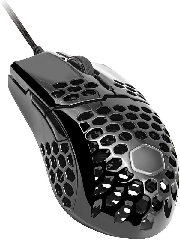 MM710 Glossy Black Gaming Mouse with Lightweight Honeycomb Shell, Ultraweave Cable, 16000 DPI Optical Sensor