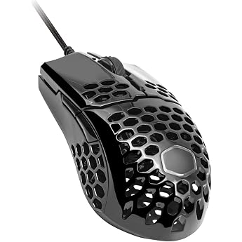 Cooler Master MM710 Glossy Black Gaming Mouse with Lightweight Honeycomb Shell Ultra Weave Cable 16000 DPI with Optical Senso