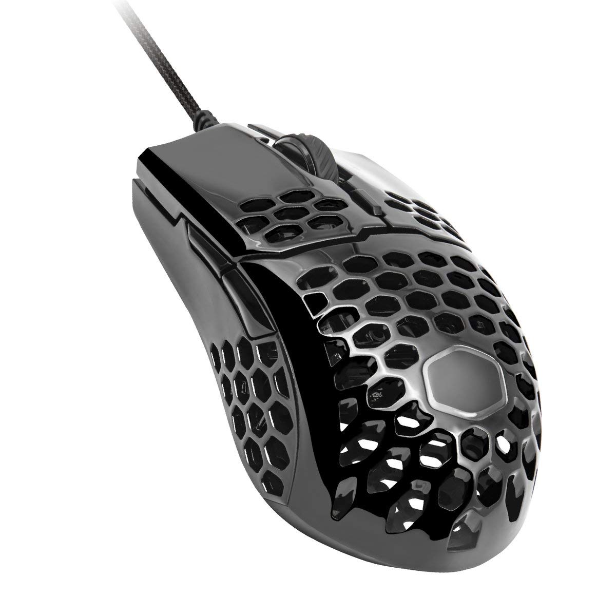 Cooler Master MM710 Glossy Black Gaming Mouse with Lightweight Honeycomb Shell Ultraweave Cable 16000 DPI Optical Sensor