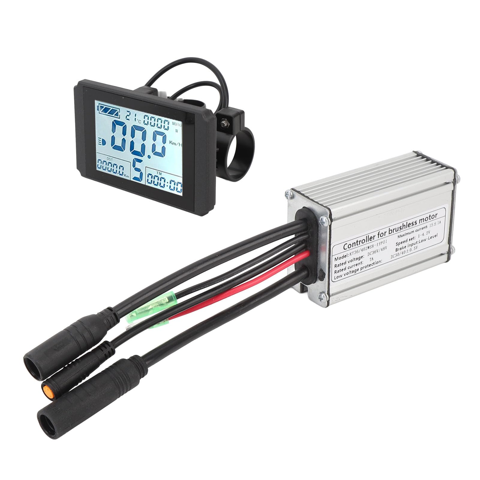 Kit de controlador de scooter eléctrico, controlador de agua de 15 A con pantalla LCD10H y acelerador de pulgar 130X, kit de conversión completo para scooters eléctricos con motor