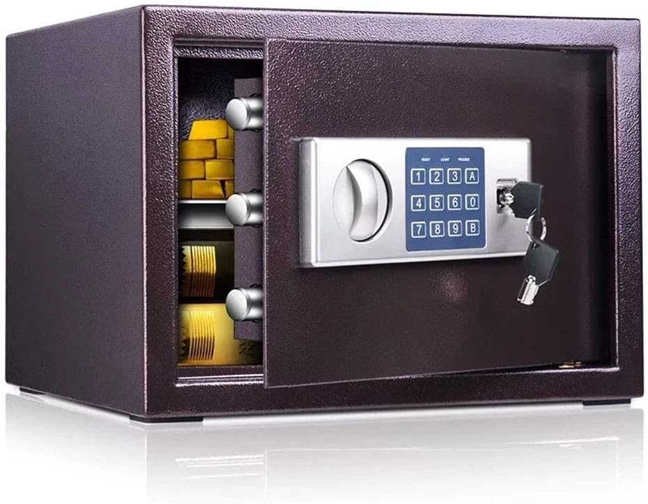 Security, Steel Structure, Small Electronic Digital Password -Cash Cabinet-35X30X25Cm Safe strongbox