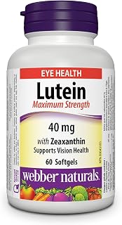 Webber Naturals Lutein 40 mg with Zeaxanthin, Maximum Strength, 60 Softgels, Supports Eye Health