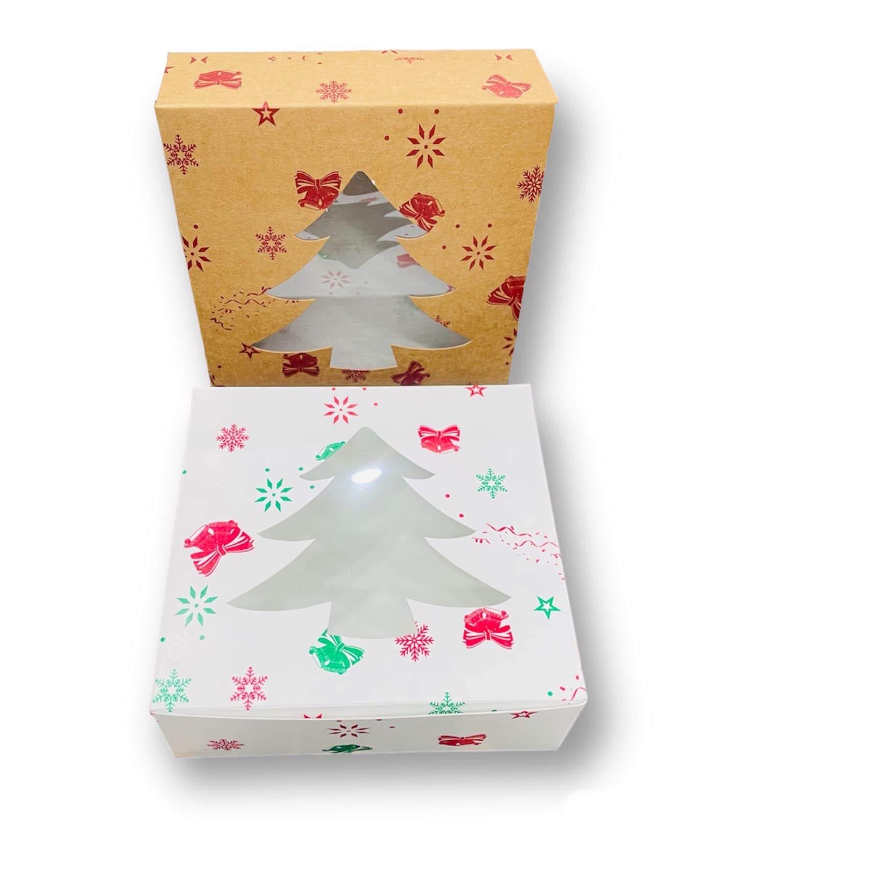 Christmas Bakery Boxes - Kraft Paper with Window -5