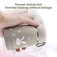 Vista 4 de Brown Vacuum Cup Insulated Coffee Bottle, 320ml Mini Vacuum Mug Cute Bottle, Stainless Steel Mini Thermal Travel Mug, Magic Rabbit Tea Milk Bottle