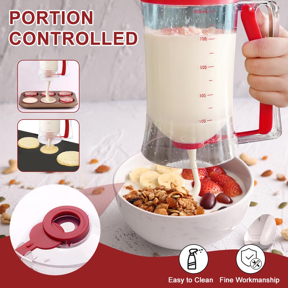 Dispenser Pastella Per Pancake 900ml - Dosatore Con Pennello In Silicone - Foto 6