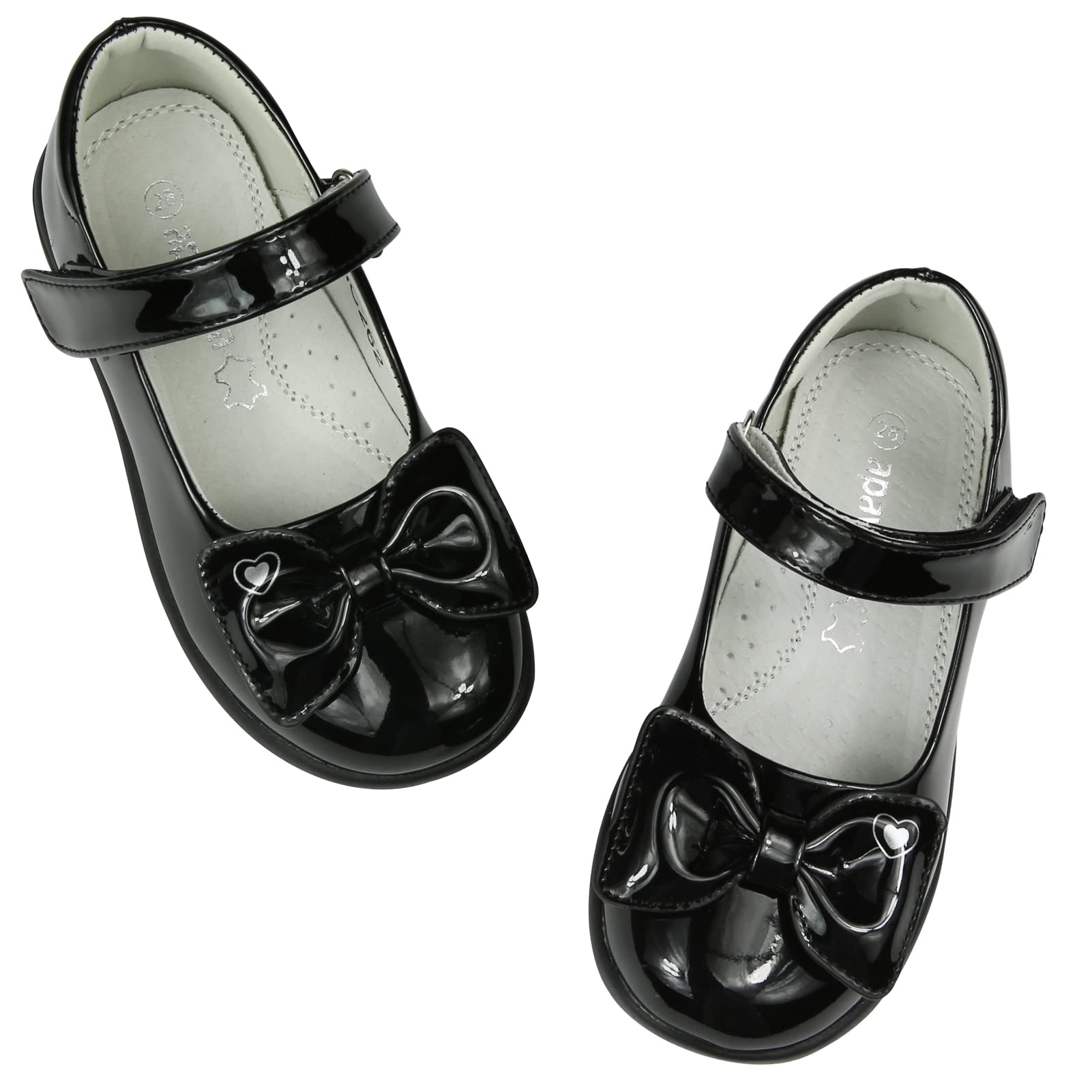 Apawwa Zapatos Elegantes para niñas con Zapatos Bajos de Fiesta de Piel antiarañazos para niñas Mary Jane Blancas y Negras para Actividades Escolares de Boda (Talla 26-37)