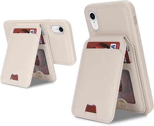 Miniatura 5 de Funda para iPhone Xr con tarjetero de crédito, caja fuerte para iPhone XR, funda de piel para mujer, compatible con mag segura, desmontable 2 en 1