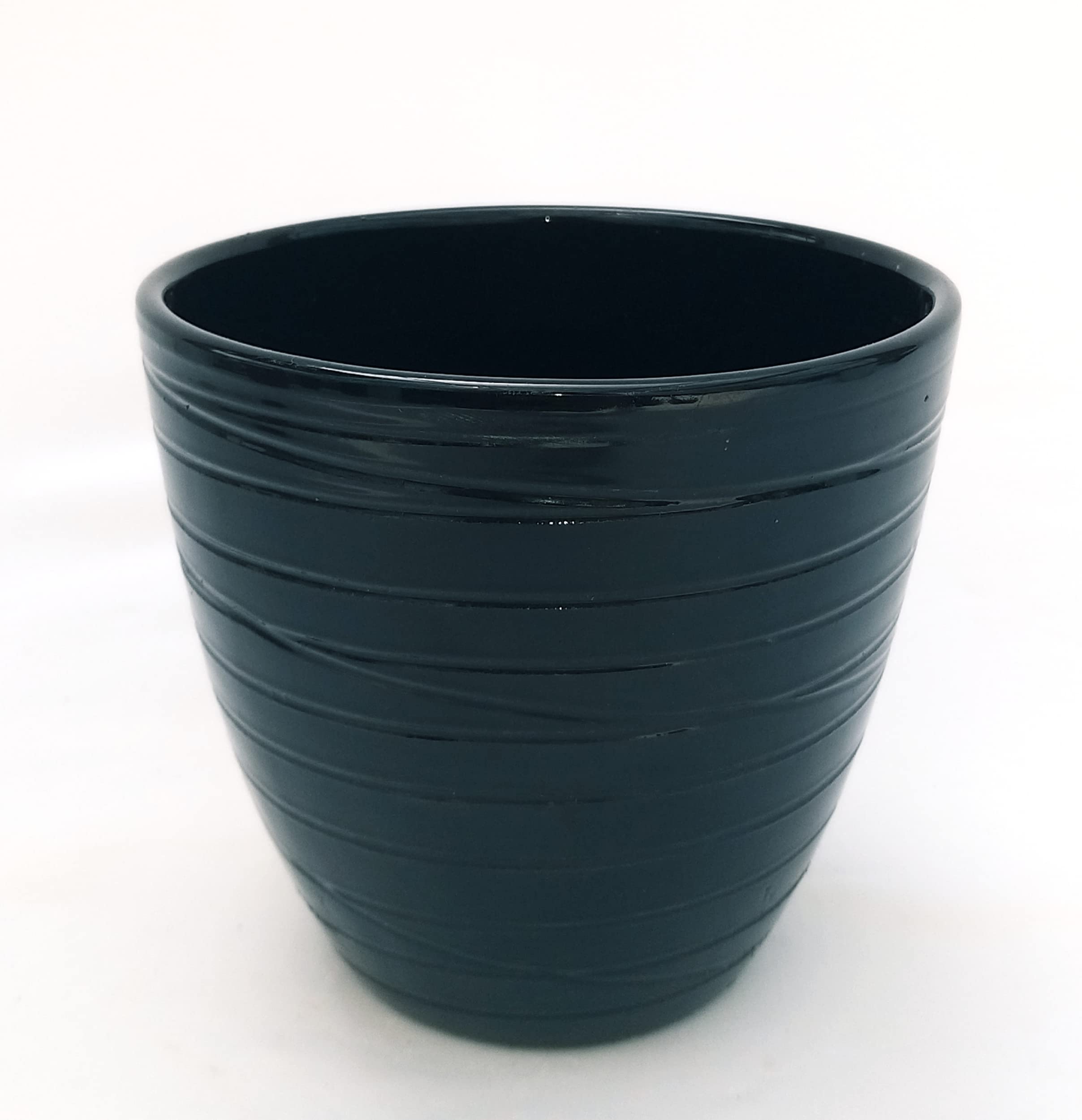 POWERS TO FLOWERS - SANSEVERIA LAURENTII BLACK DIAMOND XXL IN VASO CERAMICA NERO A RIGHE, VASO 20CM DIAMETRO, ALTEZZA 50CM, pianta vera