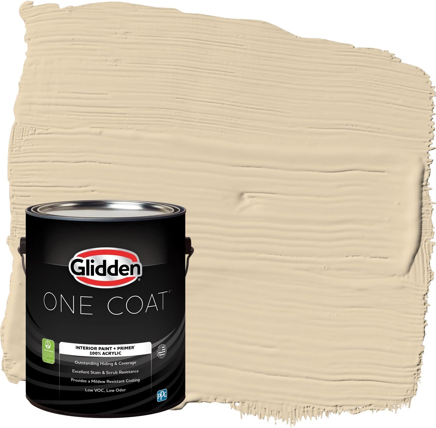 Glidden Interior Paint + Primer: Beige/Almond Cream, One Coat, Eggshell, 1-Gallon