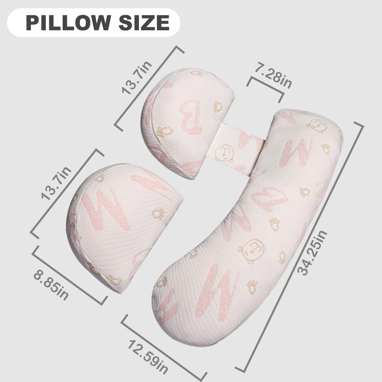 Pregnancy Pillow - Adjustable Maternity Support for Back & Belly, Multi-Use Body Pillow with Soft Cover, Must-Have for Pregnancy - Image 7