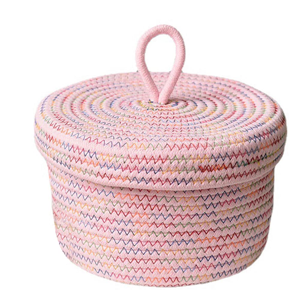 Hsioluted Storage Container Store Underwear Stationery Fruit Jewelry Cosmetic Sundry Large Capacity Fit for Home Dorm Storage Container for Organizing with Lids Cotton Rope