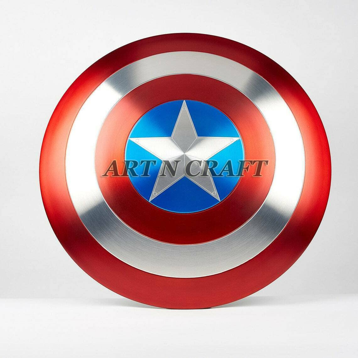 ART N CRAFT 22 Inch Metal Shield Prop Replica for Marvel Fans Collectors Cosplay Gifting Home Decor | Sturdy 2.8 Kg Battle Shield Inspired by Superhero Films | Iconic Display Memorabilia 1