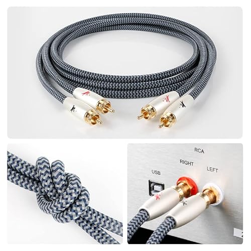 Impeto Rca Cable 2Rca To 2Rca Stereo Audio Cable 24K Gold Plated Connector,2Male To 2Male Rca Cord For Home Theater, Hdtv, Amplifiers, Hi-Fi Systems #TOP6