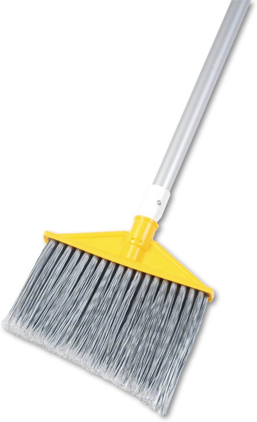 Rubbermaid 6385GRA Angled Broom, Gray Poly Bristles, 48-7/8-Inch Aluminum Handle