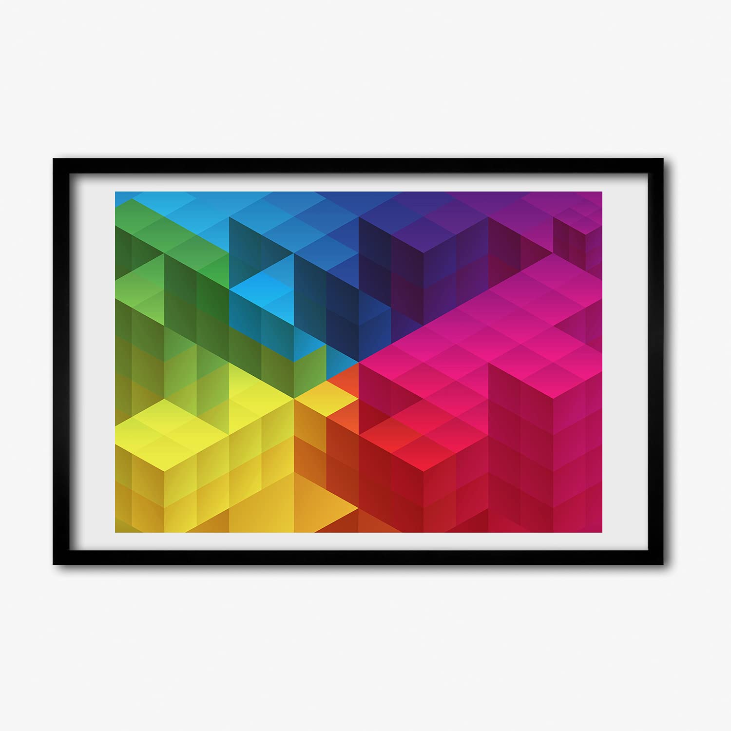 Affiche 60x40 cm avec cadre pour salon moderne au design géométrique raffiné - 6