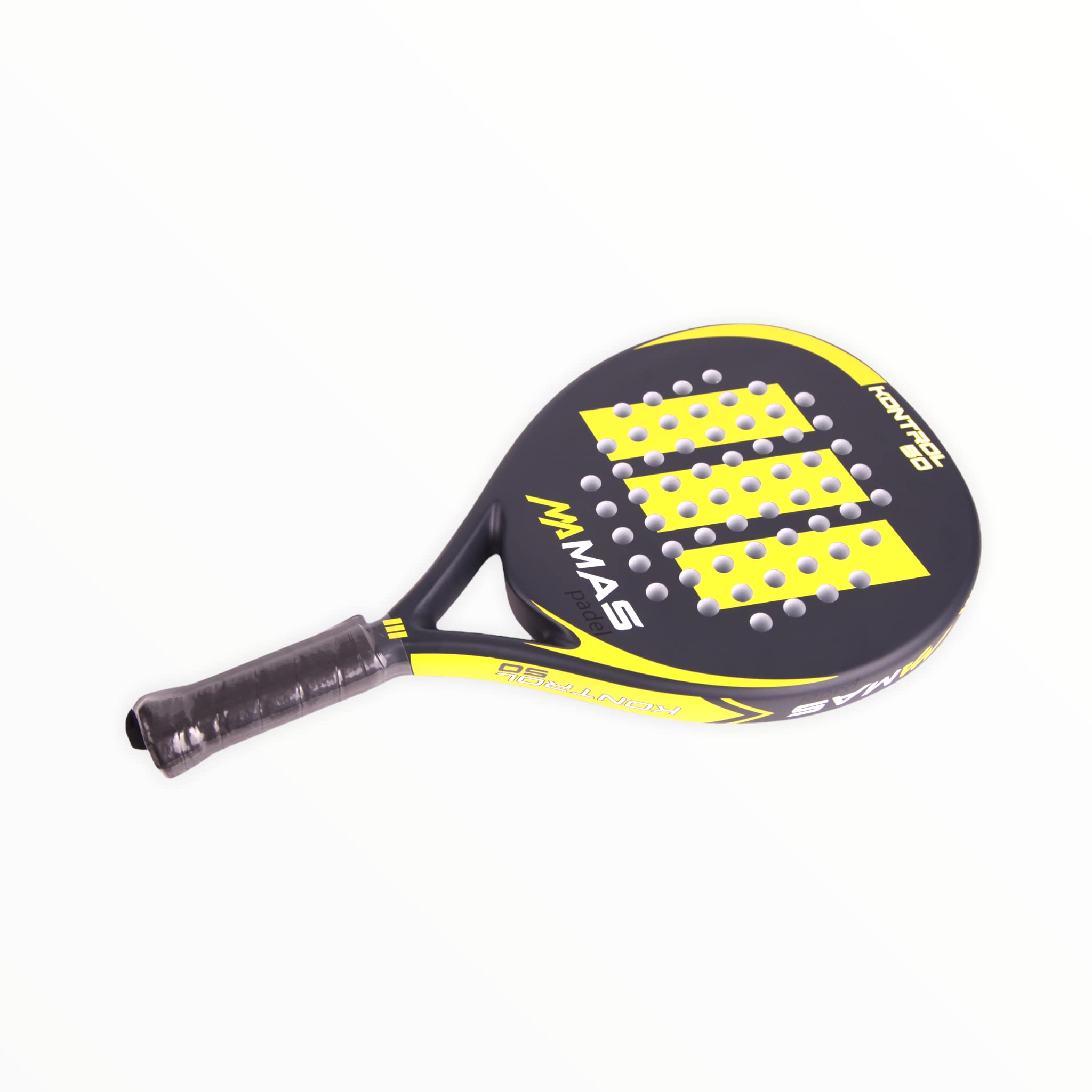 KONTROL 50, Racchetta da Padel, Giallo/Ardesia, Rivestimento 50% in Fibra di Carbonio, Custodia Inclusa