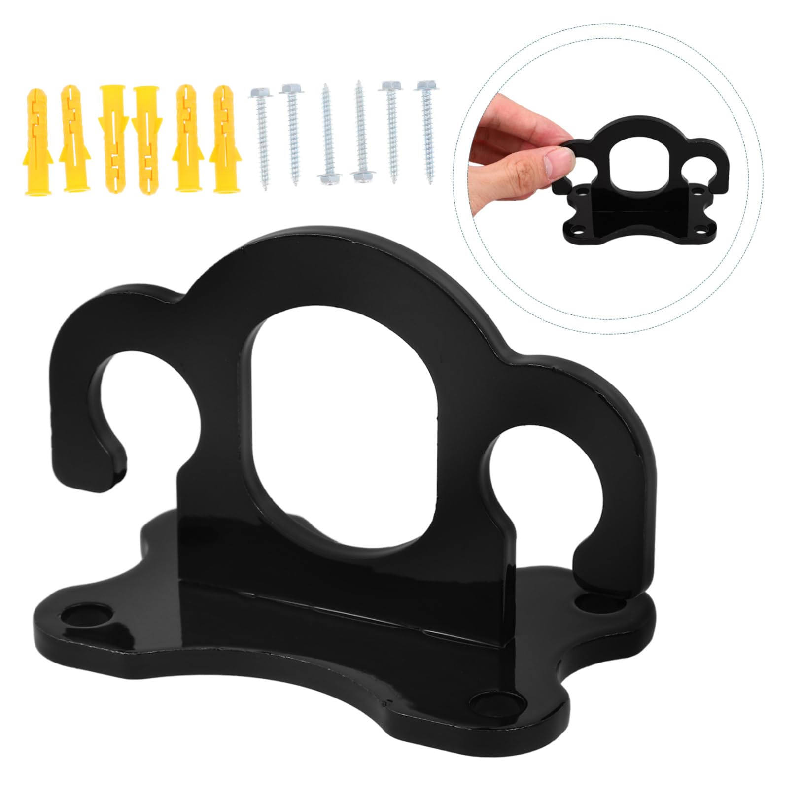 SHERCHPRY Ganchos de Pared para Ejercicios y Bandas de Resistencia, Hierro Negro, 3 Piezas, Fácil Instalación, Soporte Firme para Gimnasio en Casa