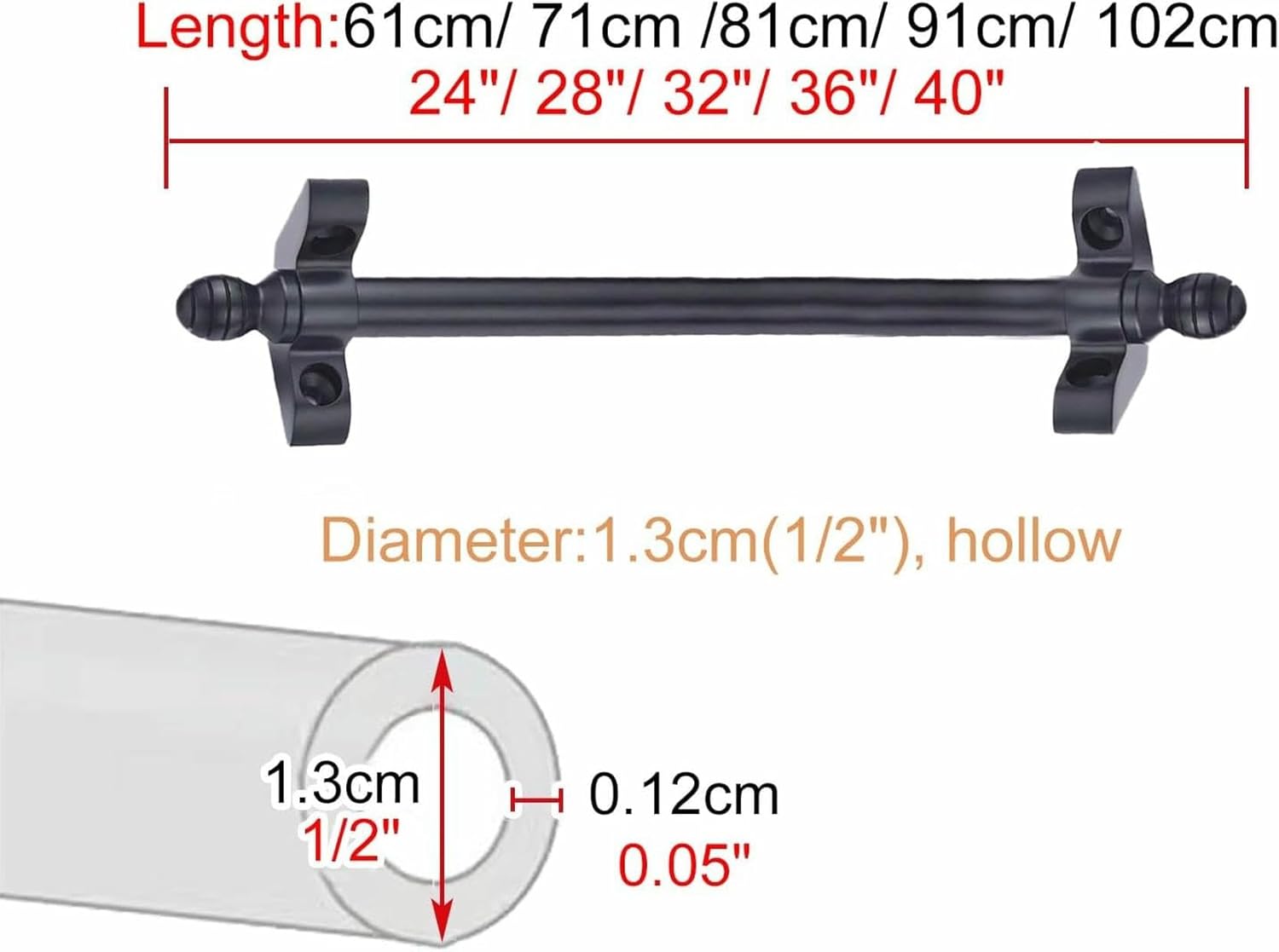 Sturdy Brass Stair Rods to Prevent Rugs Slippage, Black Stair Carpet Clips, Minimalist Home Staircase Decor