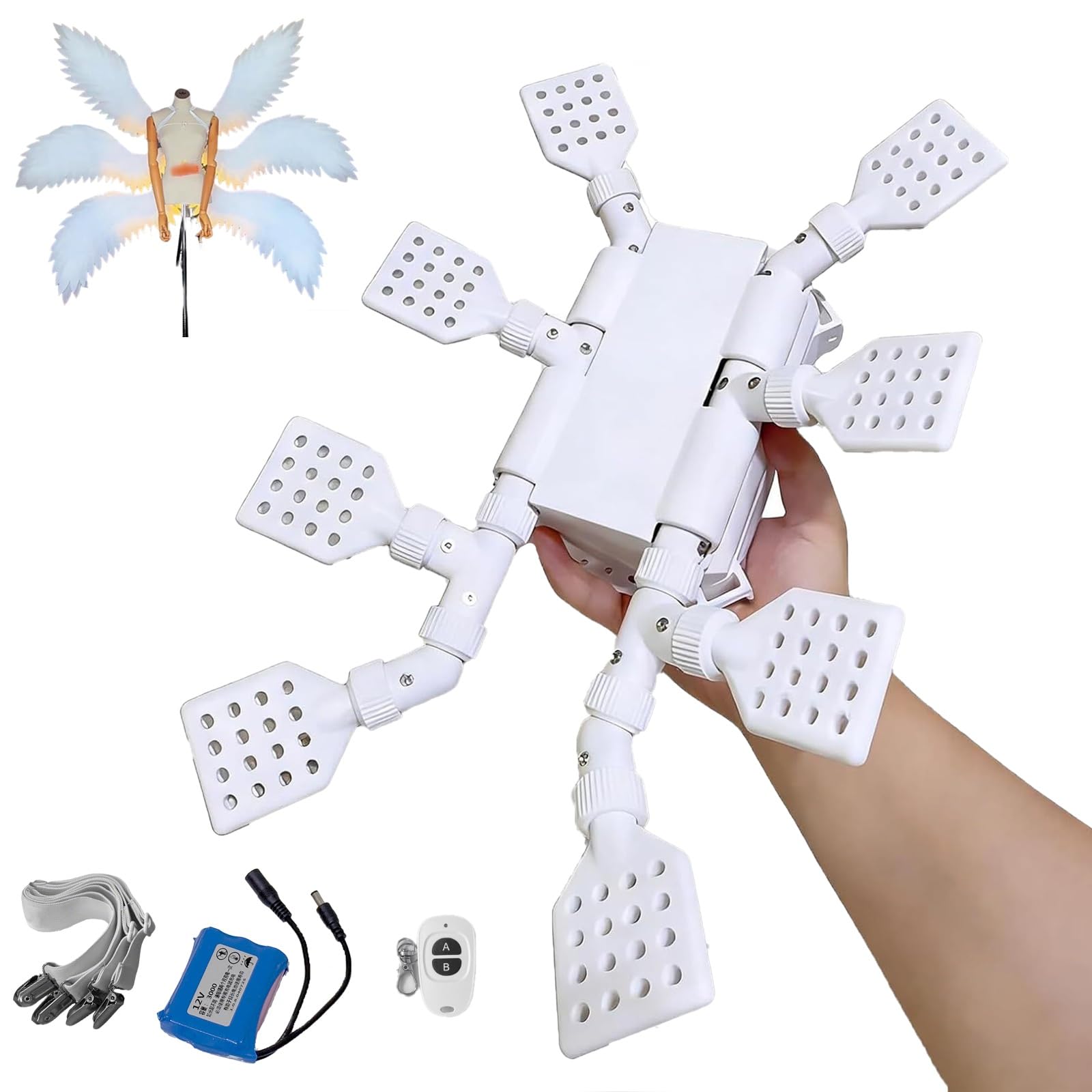 Ouvre-papillon mécanique automatique avec télécommande, moteur mobile, capacité de charge de 3,3 kg, batterie 3,0 Ah, idéal pour les spectacles de scène et les expositions d'art