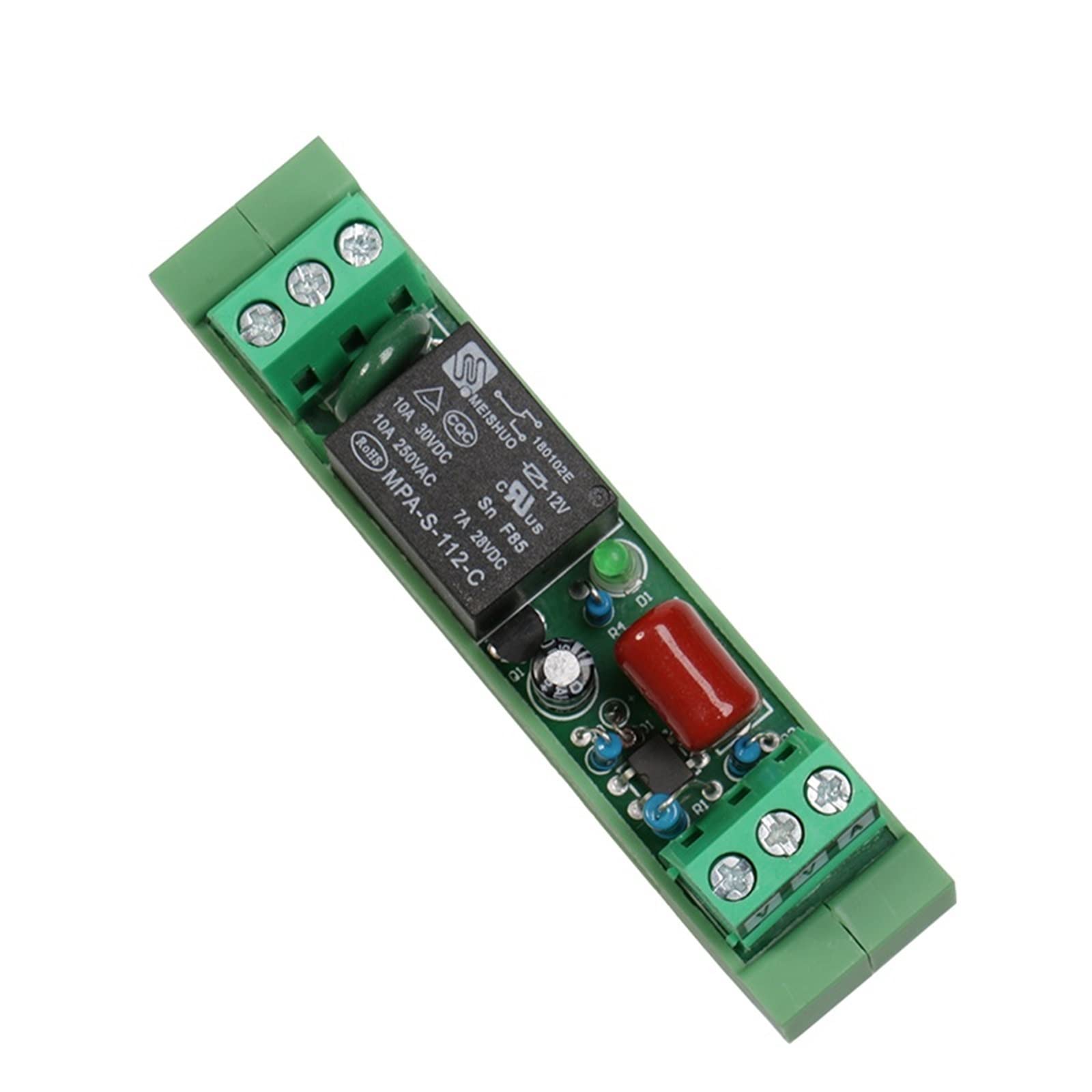 Placa de relé 1 canal, carril Din, 5V, 12V, 24V, 48V, 110V, 230V, módulo con interfaz, electromagnético NPN PNP(FY-T731-48VACDC)