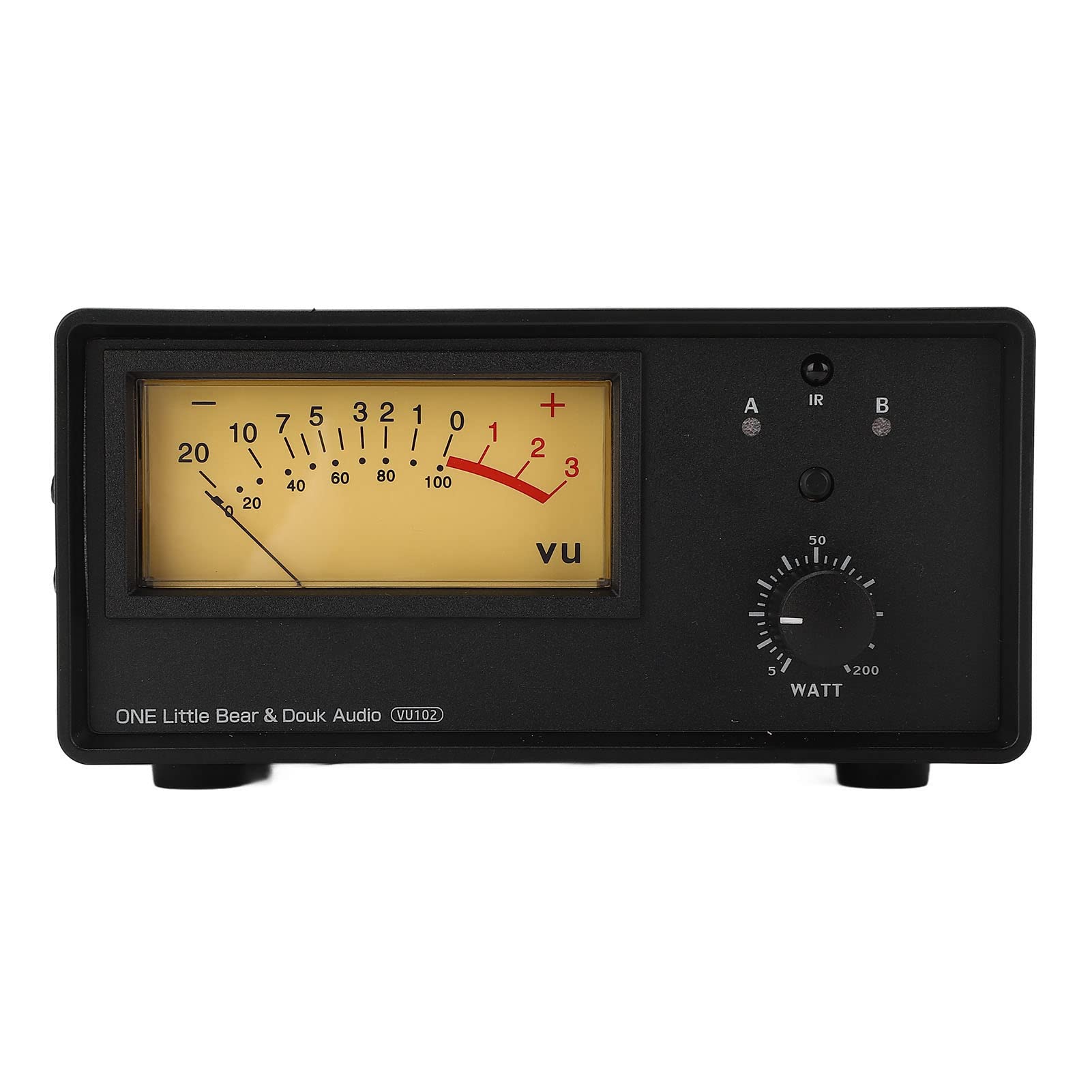 Haofy Wzmacniacz Selektor Głośników Pilot 200W 2 w 1 Out 1 w 2 Out Miernik Poziomu VU Przełącznik Audio dla Audiofilów Materiał ABS