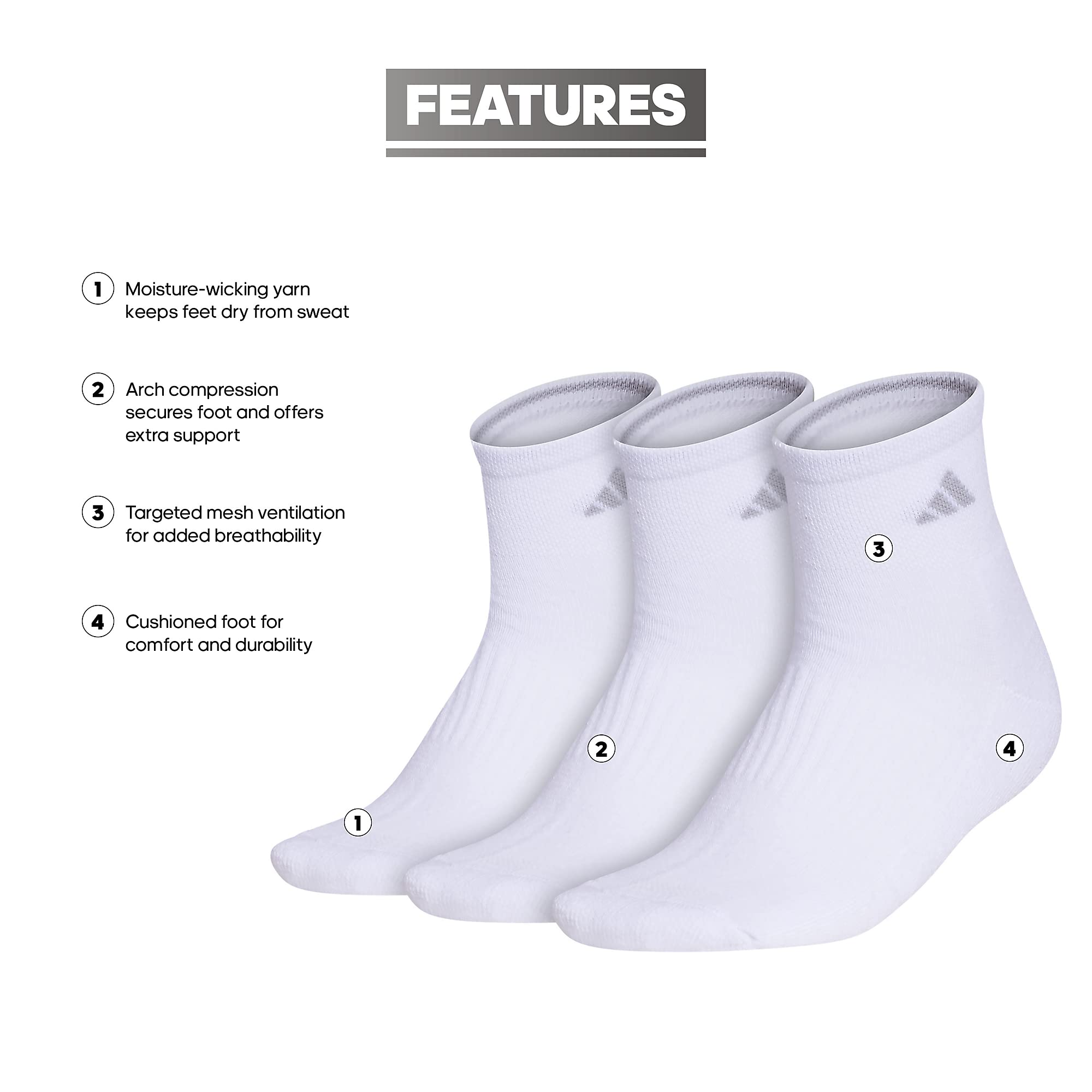 Cushioned Quarter Socks (3-Pair)