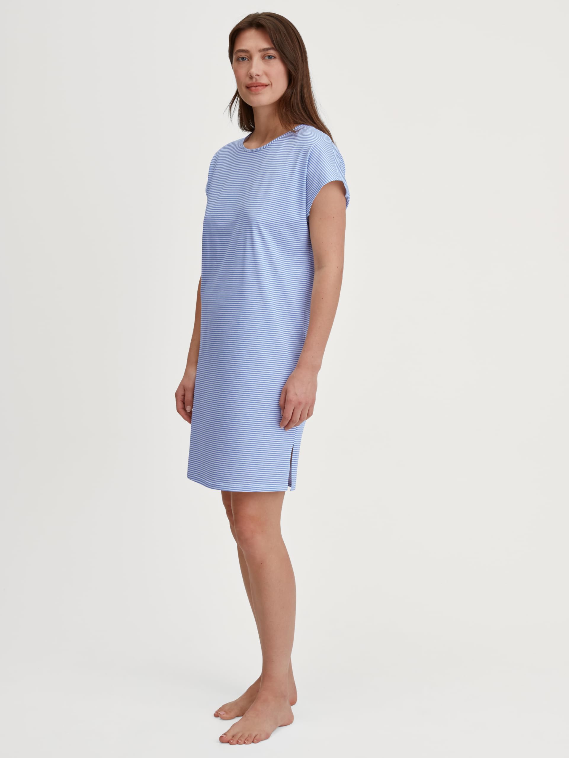 CALIDA Lovely Nights Kurzarm-Nachthemd Damen | 100% Baumwolle, hautfreundlich, atmungsaktiv, pflegeleicht, Länge 95cm