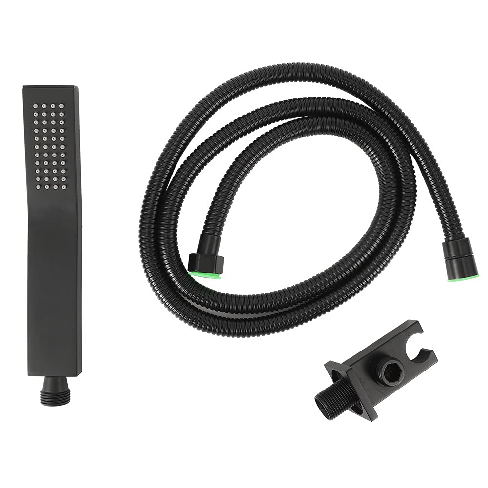 Soffione Doccia, G1/2pollice Kit Doccia per Soffione per Doccia con Soffione a Pressione per Bagno (Nero)