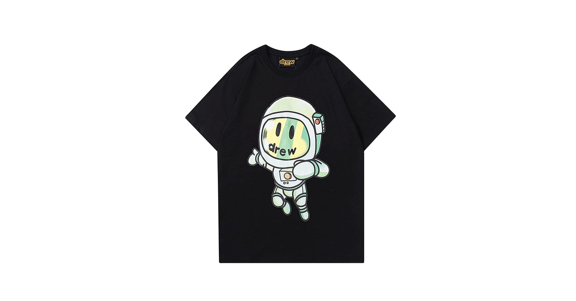 レア　drew スマイリーフェイスタイプ Tシャツ ブラック Amazon.co.jp: CAIXING Drew Tシャツ ドリューハウススマイリー