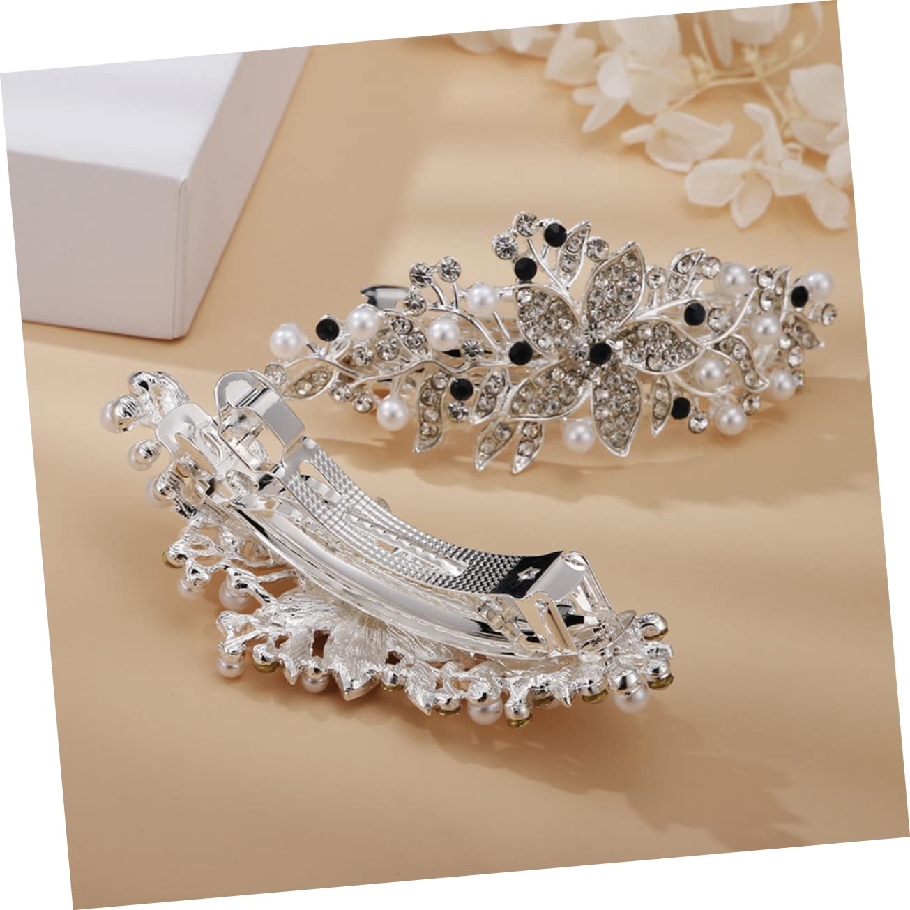 FRCOLOR 5pezzi Fermaglio Per Con Perle e Strass Accessorio Chic Per Donne Clip Elegante Per Cerimonie e Matrimoni Per Feste e Occasioni Speciali