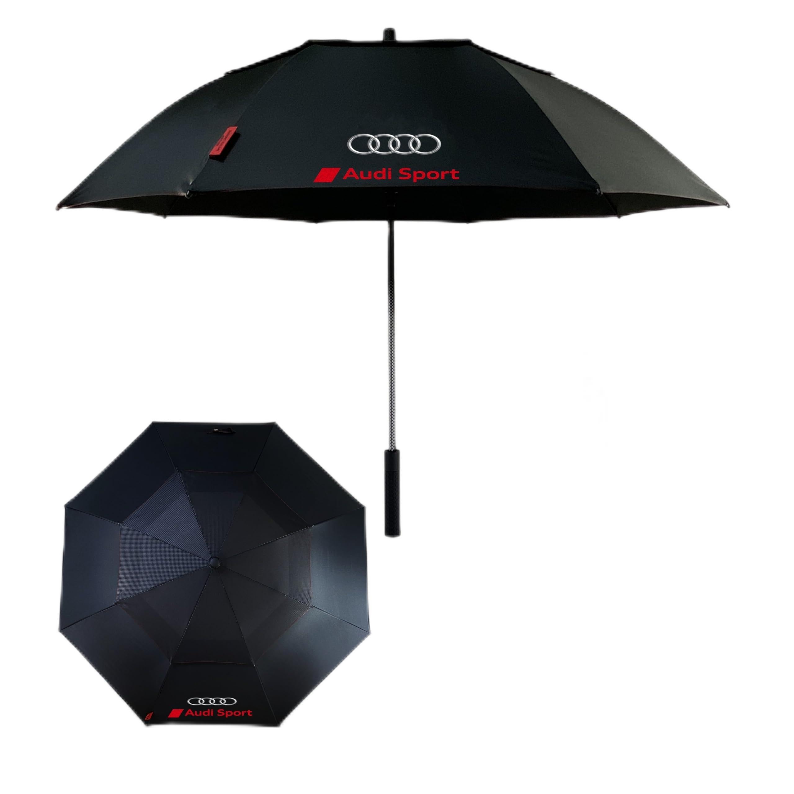 Ipac Black & Grey With Red Reinforcement Golf Umbrella Windproof Automatic Large Double Canopy Car Gift Black 120Cm