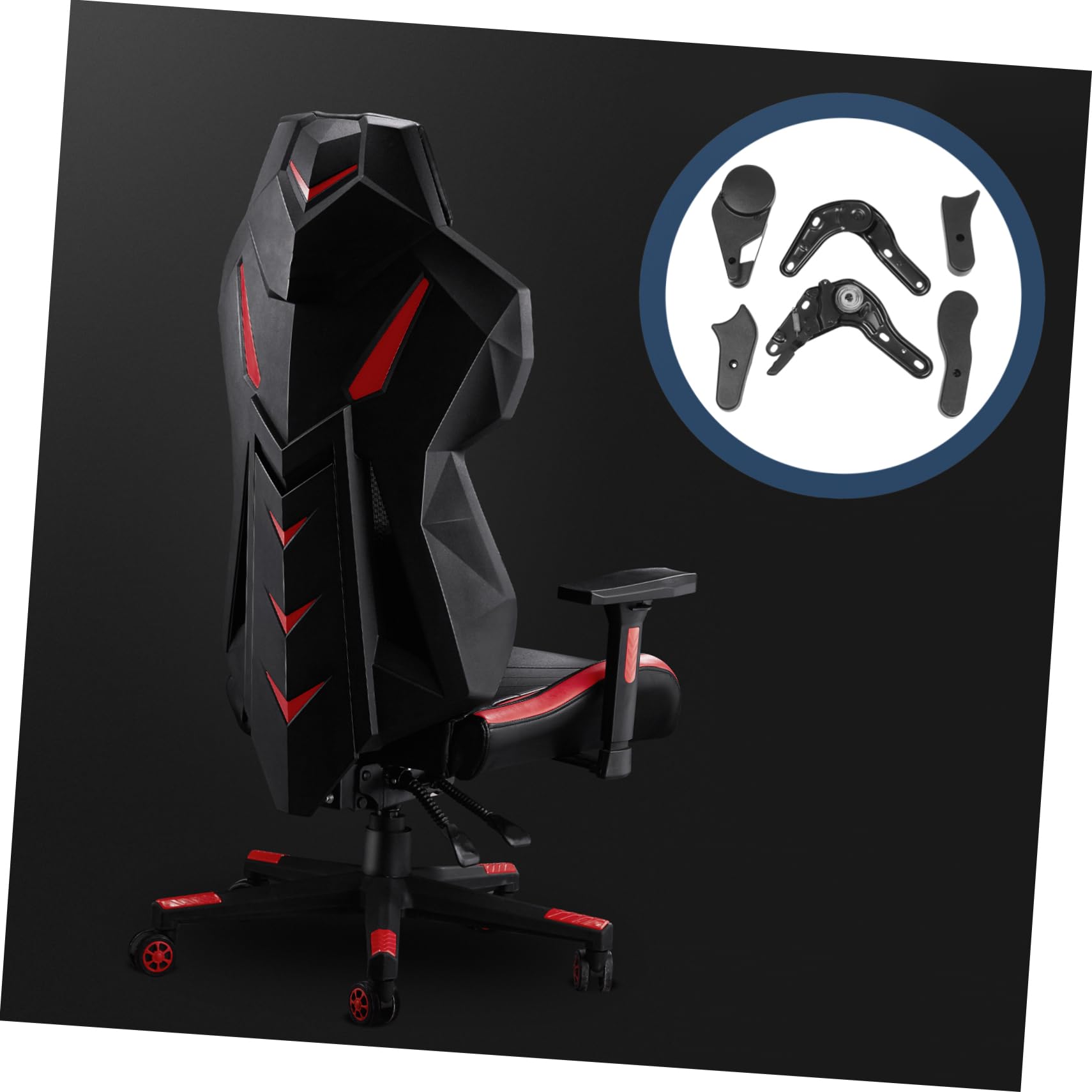 ULTECHNOVO 6 Stück Verstellbare Winkelversteller aus Eisen und Kunststoff für Gaming Stühle Einfach zu Bedienen Geeignet als Zubehör für Gaming Sessel in Schwarz