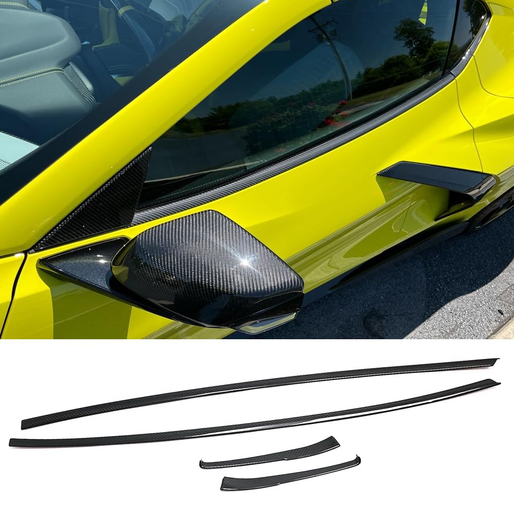 Amazon.com: Genuine Carbon Fiber Car Door Window Molding Strip Trim for ...