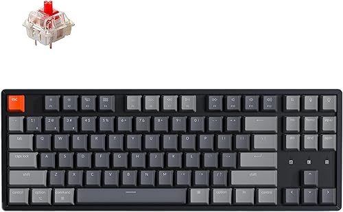Keychron K8 Teclado mecánico inalámbrico BluetoothUSB con cable, intercambiable en caliente, 87 teclas sin llave tenkeyless RGB con retroiluminación
