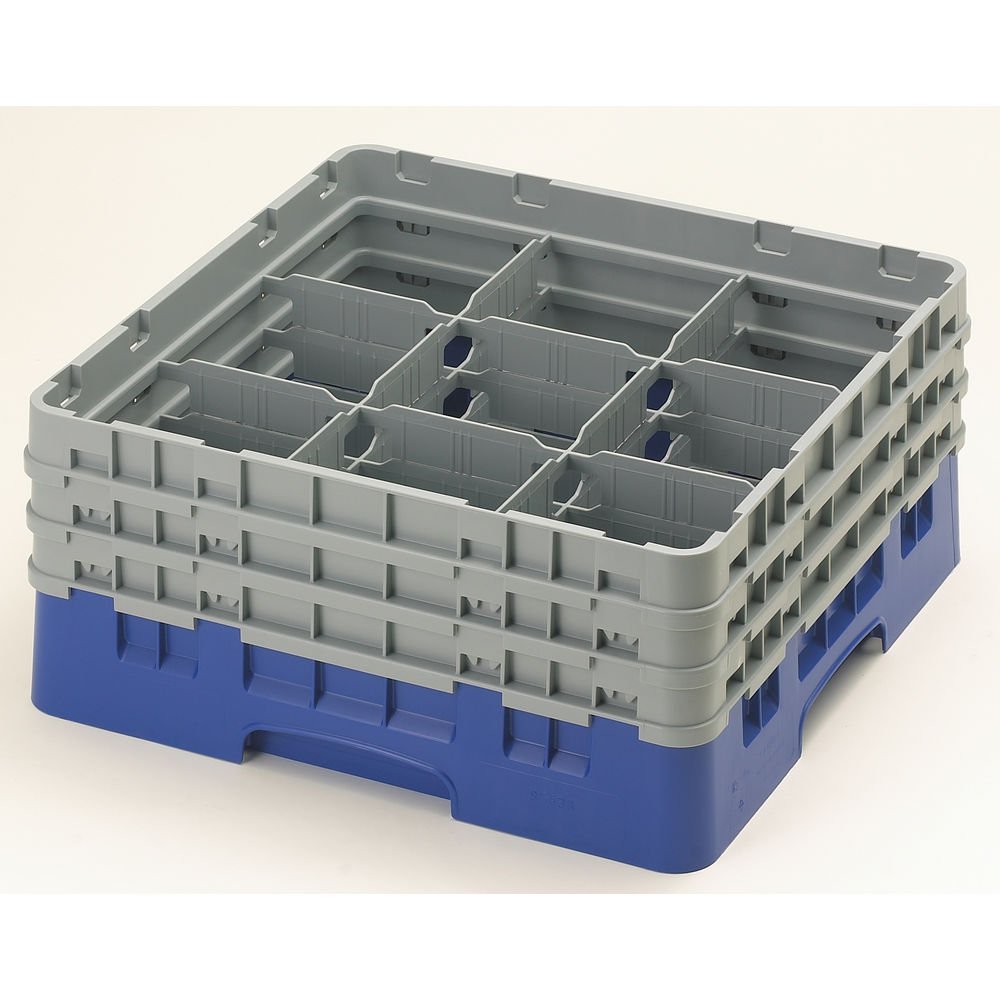 Camrack Glass Rack, W/3 Extenders, Full Size, 9 Compartments, 5-7/8'' Max. Dia., 6-7/8'' Max. (3 Pieces/Unit)