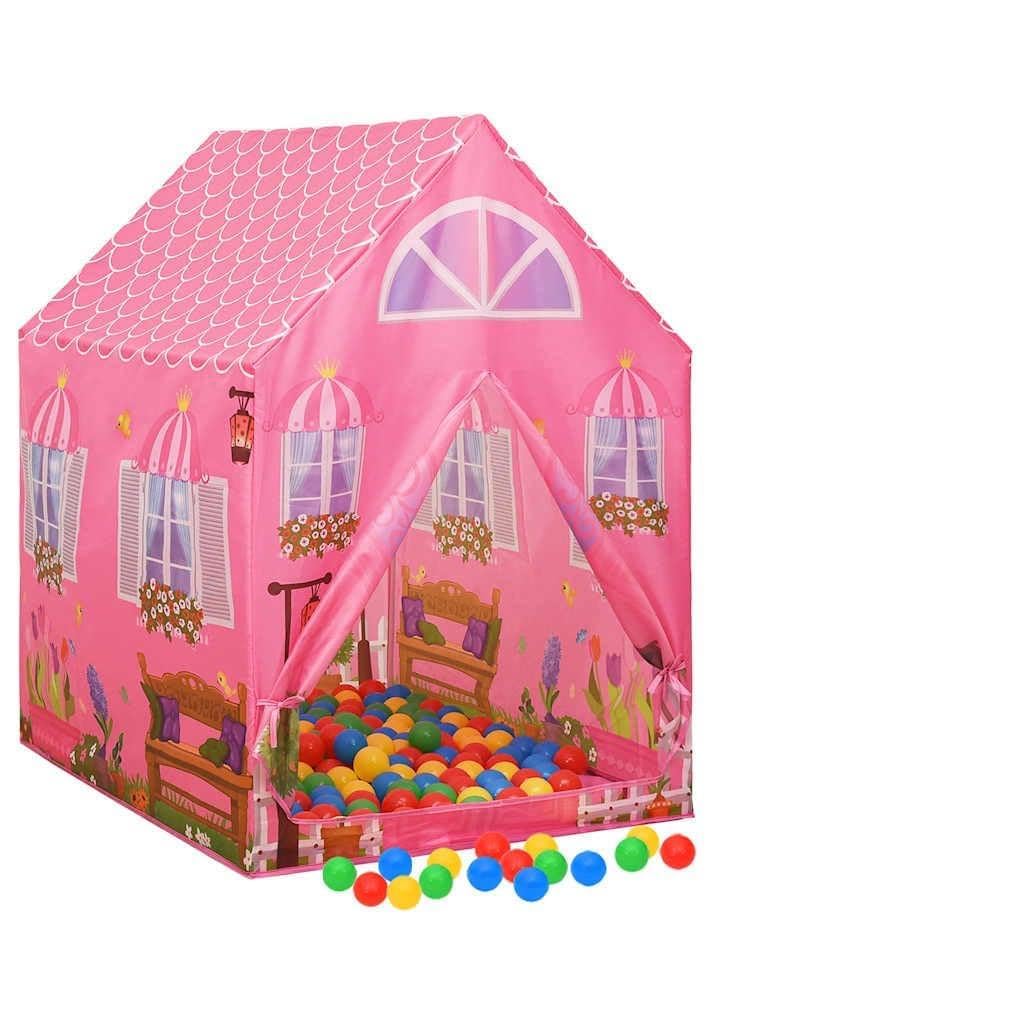 Rosa Kinder Spielzelt 69x94x104 cm aus 170T Polyester und PVC, faltbares Pop up Zelt mit Tragetasche für Haus, Garten, Terrasse, Spielhaus und Rollenspiel, leicht zu verstauen