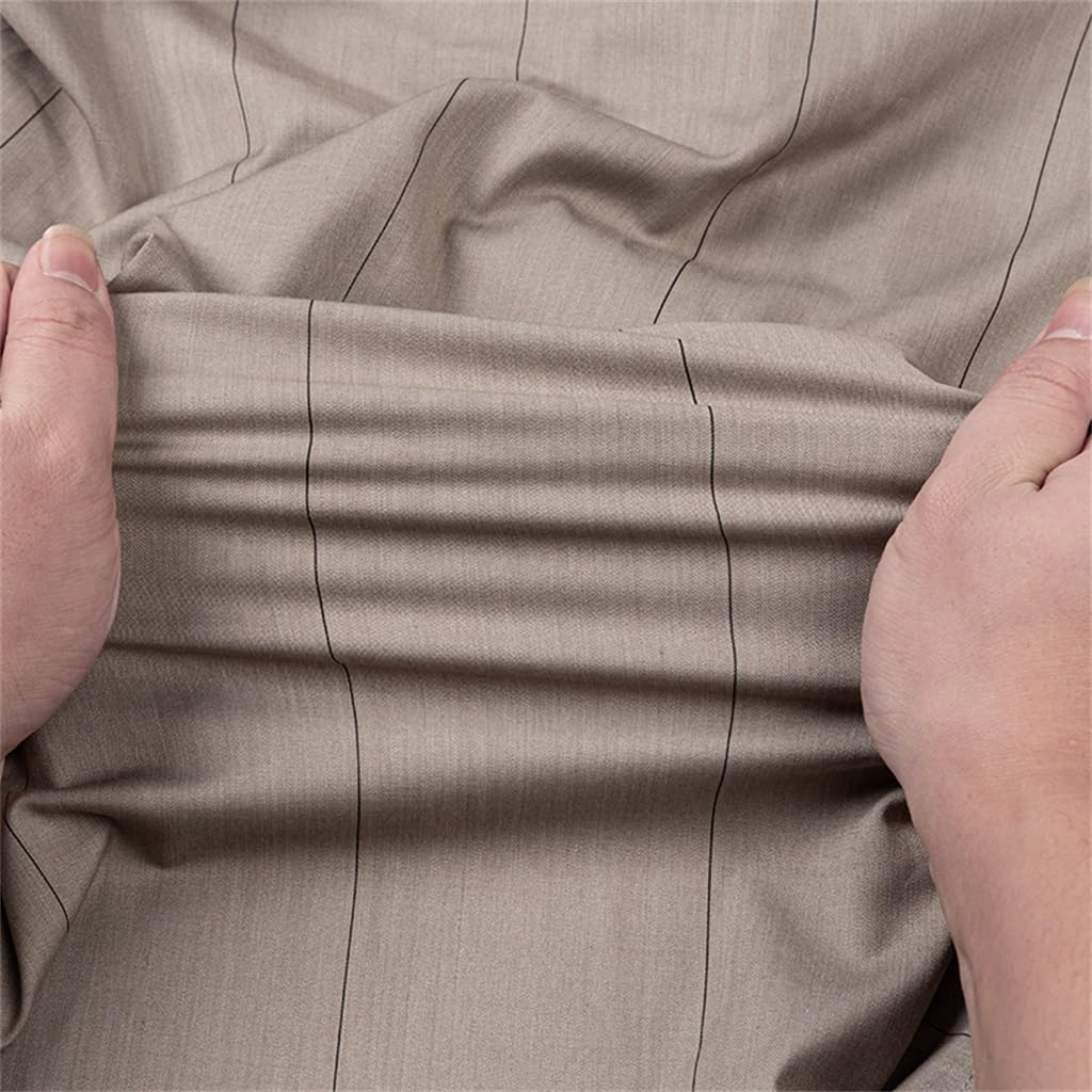 Men's Fibre Shirt Casual Check Slim Button Business Easy Care Mens Formal Shirt(2XL Code)