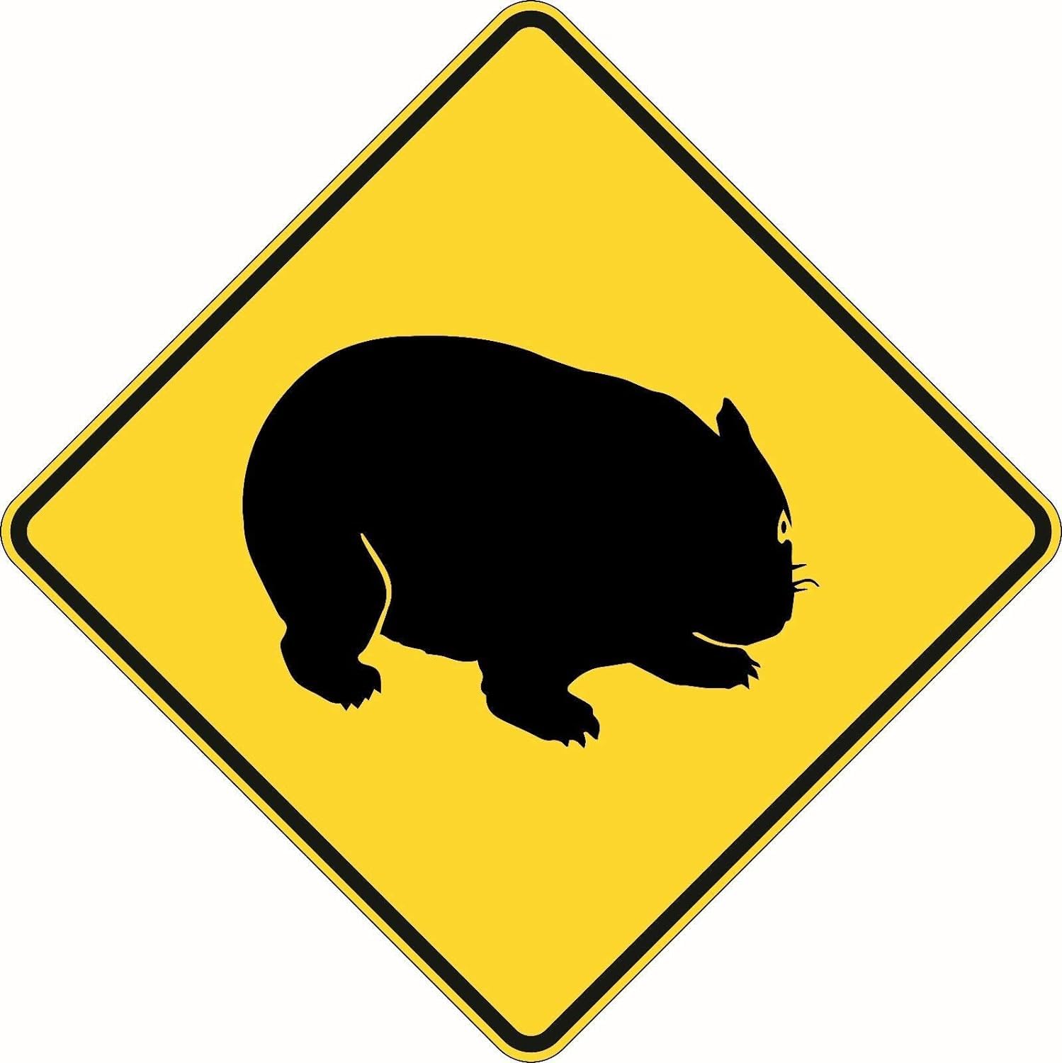 Biopracess Warning Wombats Crossing Ahead Traffic Sign Street Metal Warning Sign Square Sign 12x12 inches