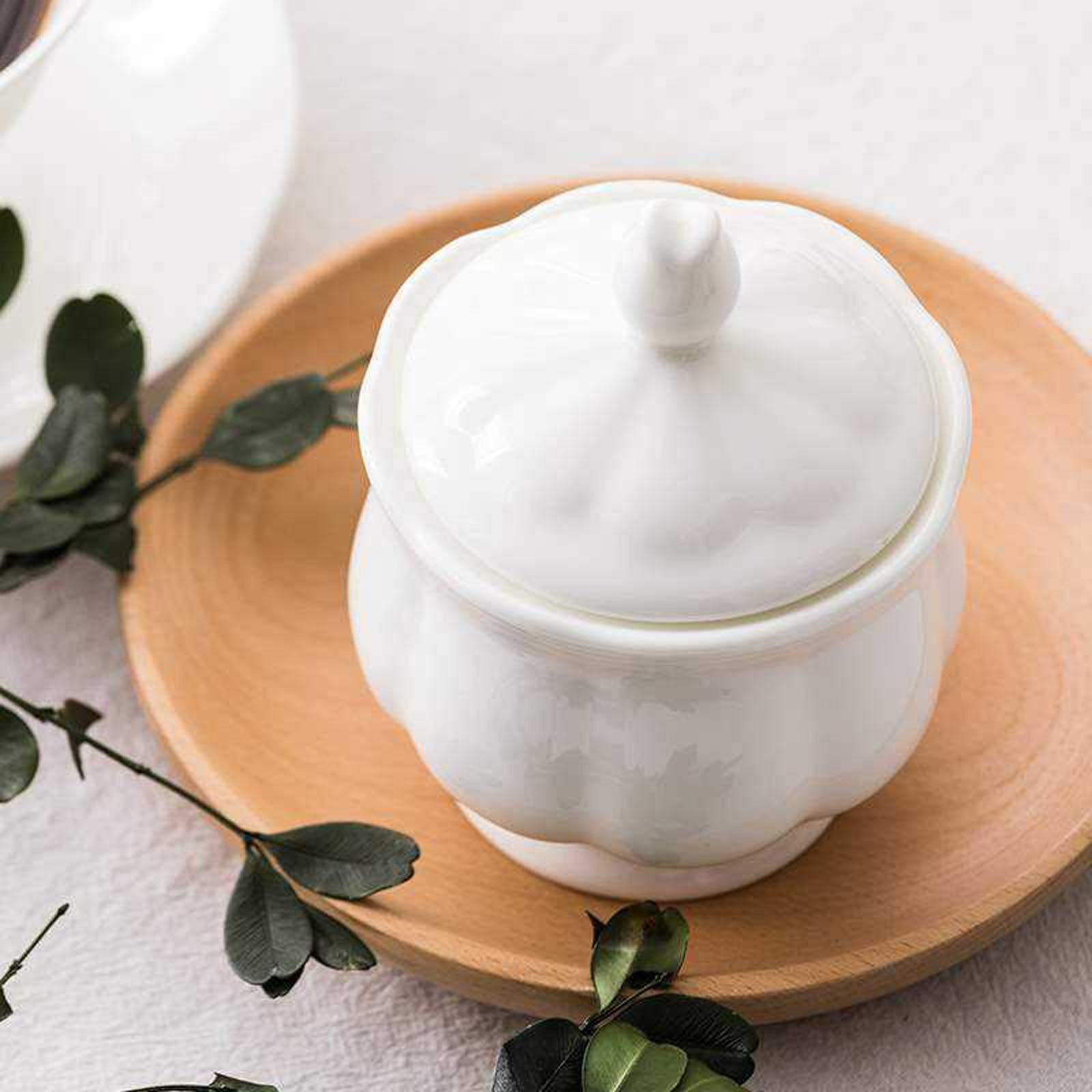 Azucarero Retro con Tapa, Cubo de café, azucarero, té, azúcar granulado Blanco, azucarero de cerámica