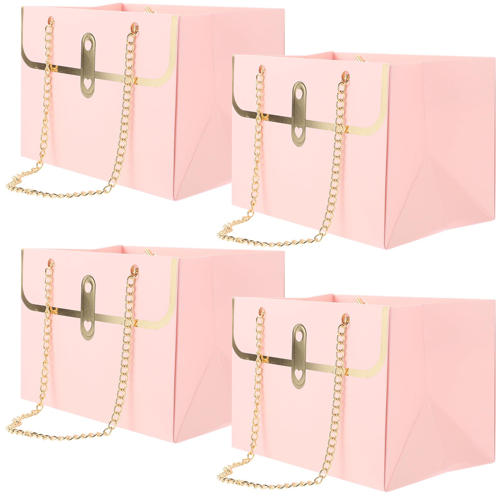 Didiseaon 20 Unidades Bolsa de Obsequio Rectangular Rosa para Flores, Papel