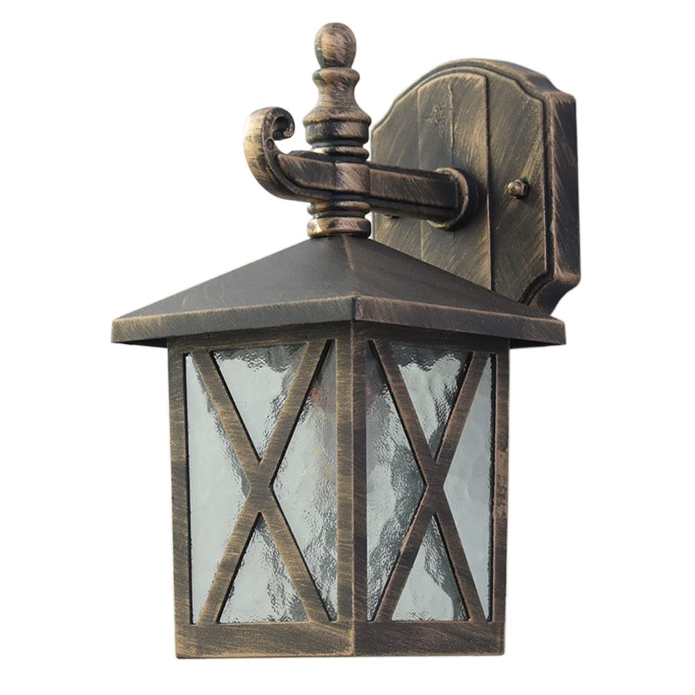 SMCCYYSD European Retro Outdoor Wall Lamp, Waterproof Sconce for Balcony & Garden, Courtyard Villa Exterior Light Fixture, Creative Glass Lampshade Terrace Decoration (C)