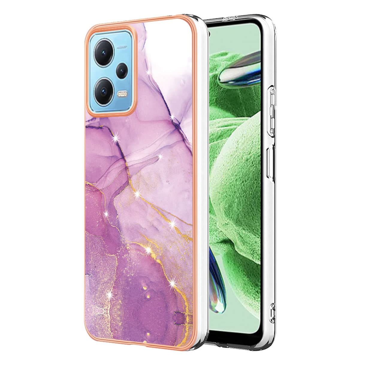HAOYE Cover per Xiaomi Redmi Note 12 Pro+ (Plus), Custodia in TPU a gradiente Colori, [Rinforzare la con Angoli] Custodia Trasparente Silicone Morbida Ultra Sottile Case (Rosa/Viola