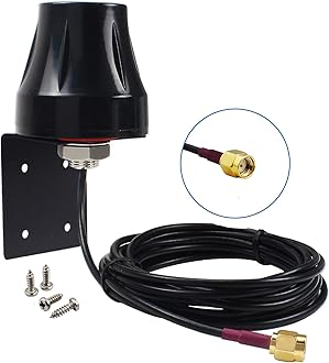 Waterproof Dual Band WiFi 2.4GHz 5GHz 5.8GHz Mini Omni-Directional 5dBi Wall Mount Outdoor RP-SMA Male Antenna for WiFi Router Hotspot Wireless Network Card Security IP