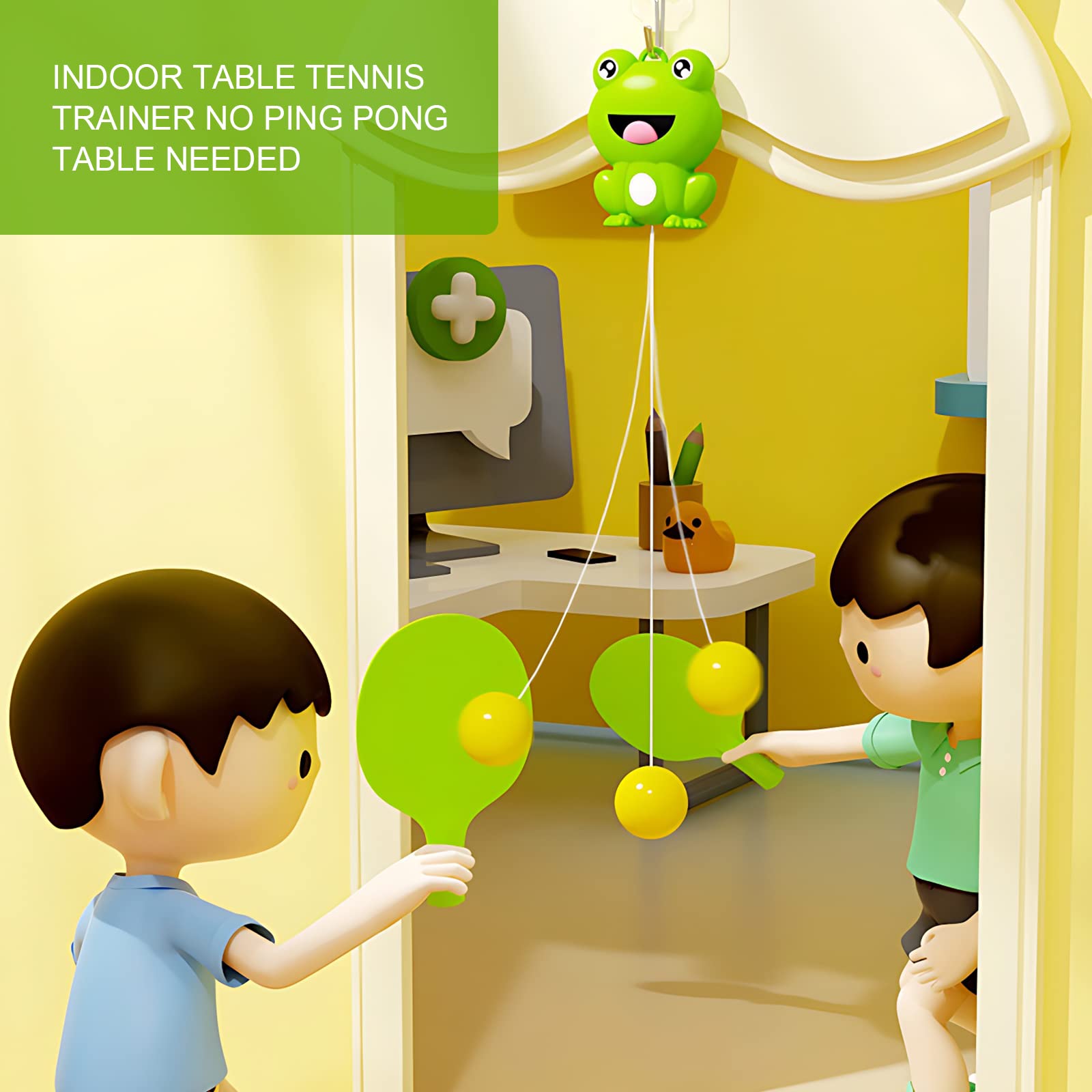 Entrenador de Tenis de Mesa para Colgar, Equipo de Entrenamiento de Ping Pong Ajustable Interior